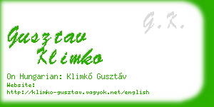gusztav klimko business card